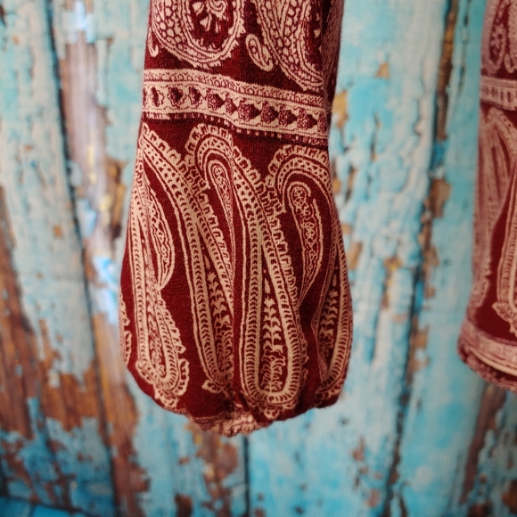 Rose+Olive long sleeve Burgundy paisley shirt - Picture 14 of 14